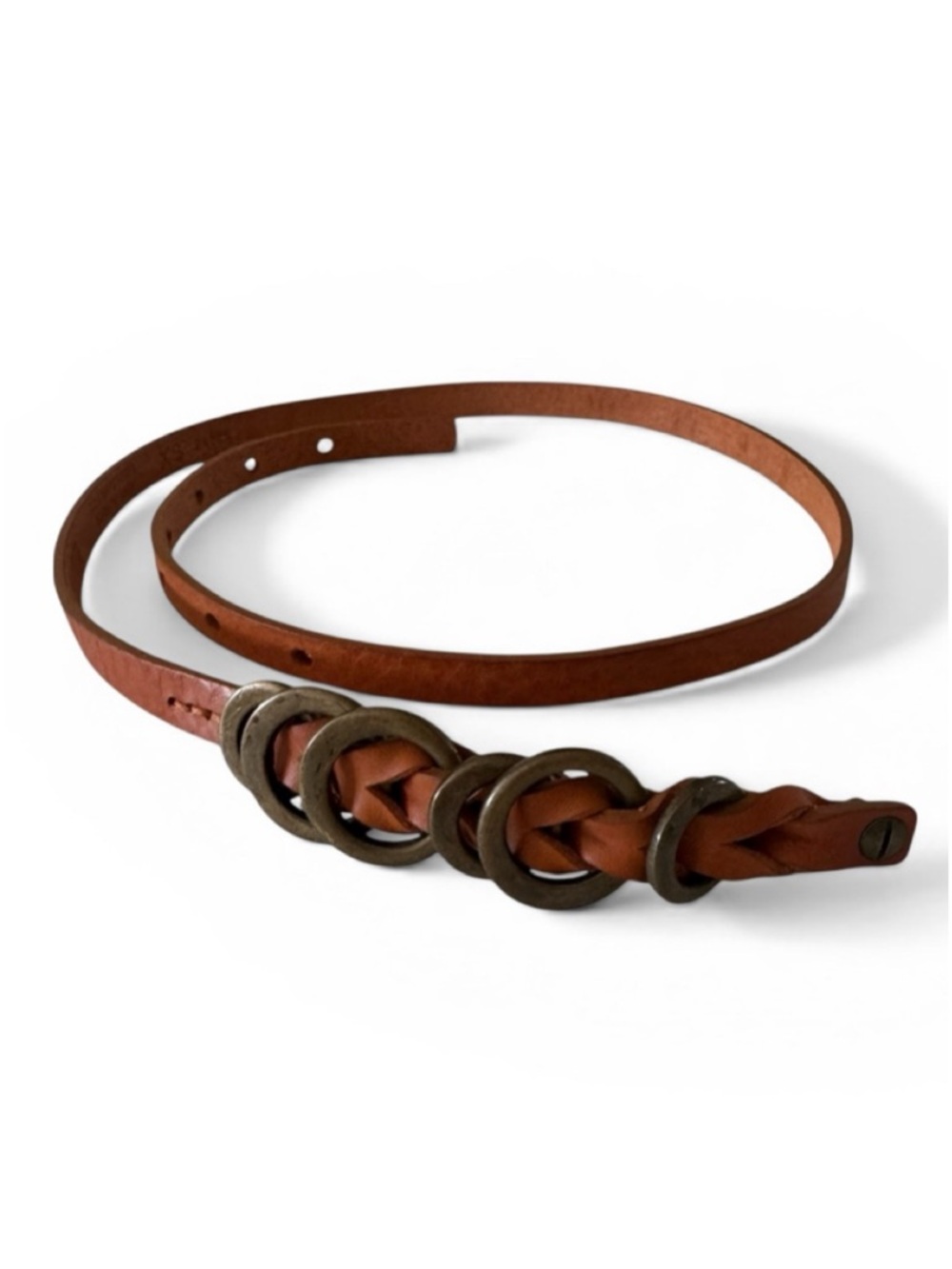 Garnet Hill Genuine Leather Skinny Belt